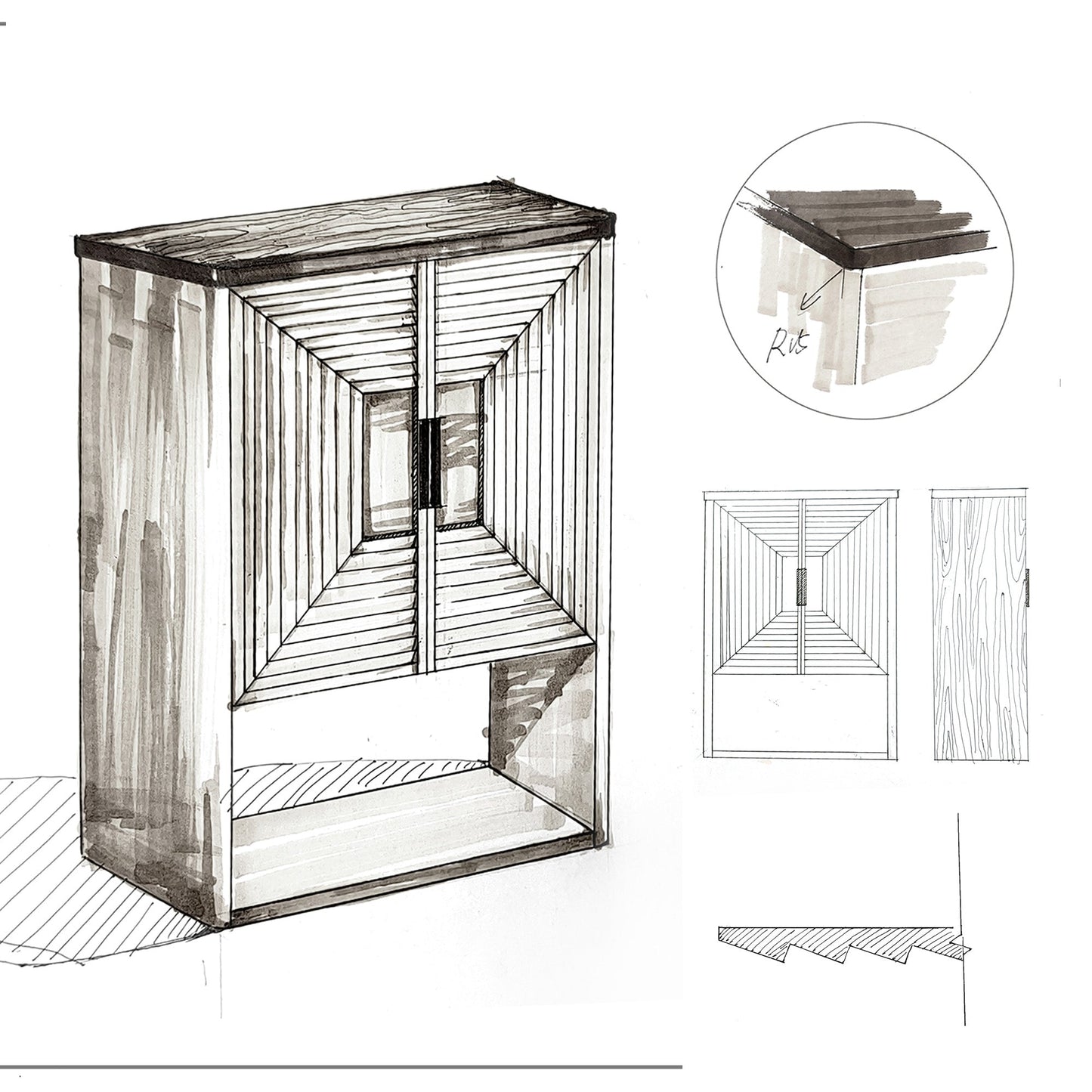 Buffet Stria, hauteur 45,3 pouces
