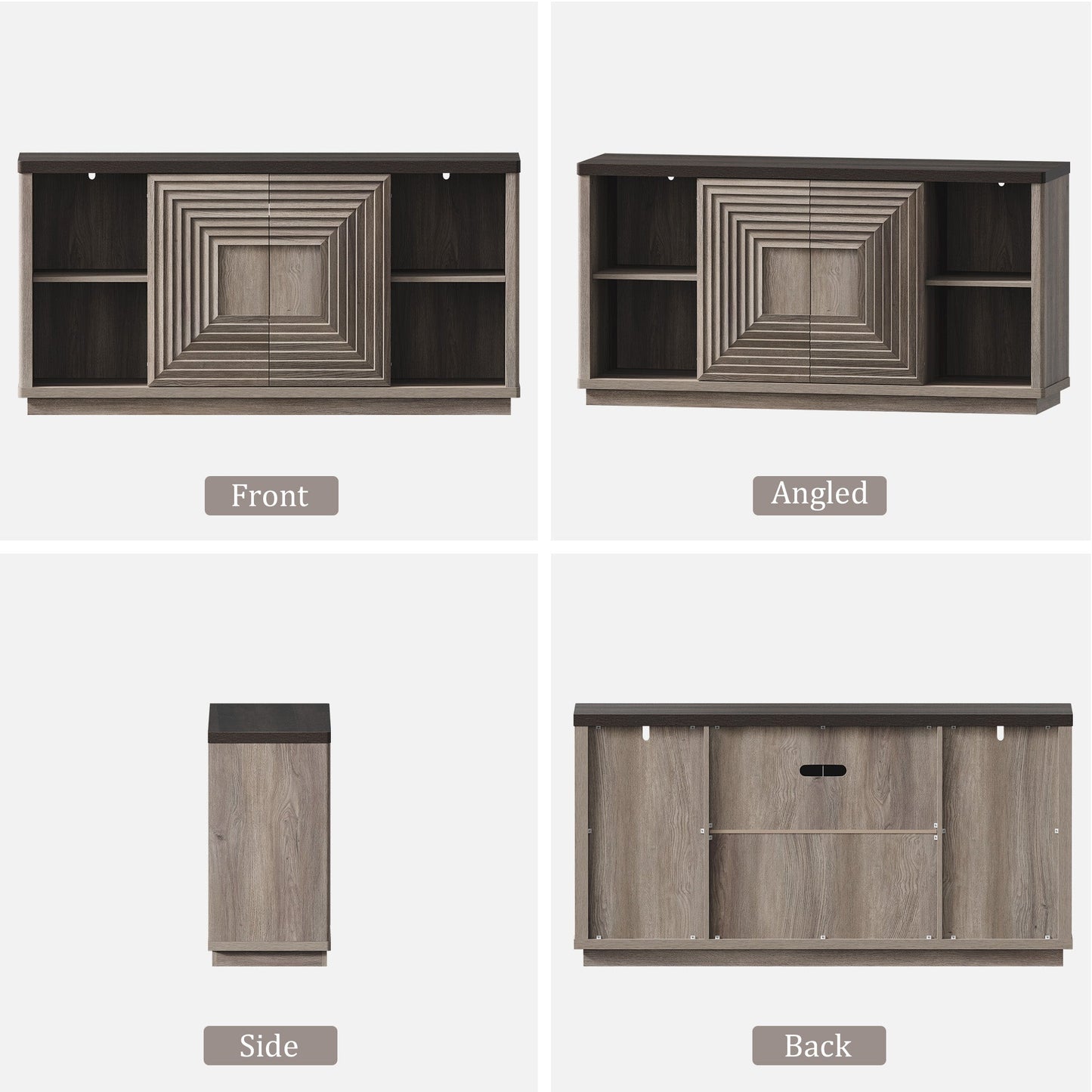 Meuble TV Stria 58,2 pouces, porte coulissante