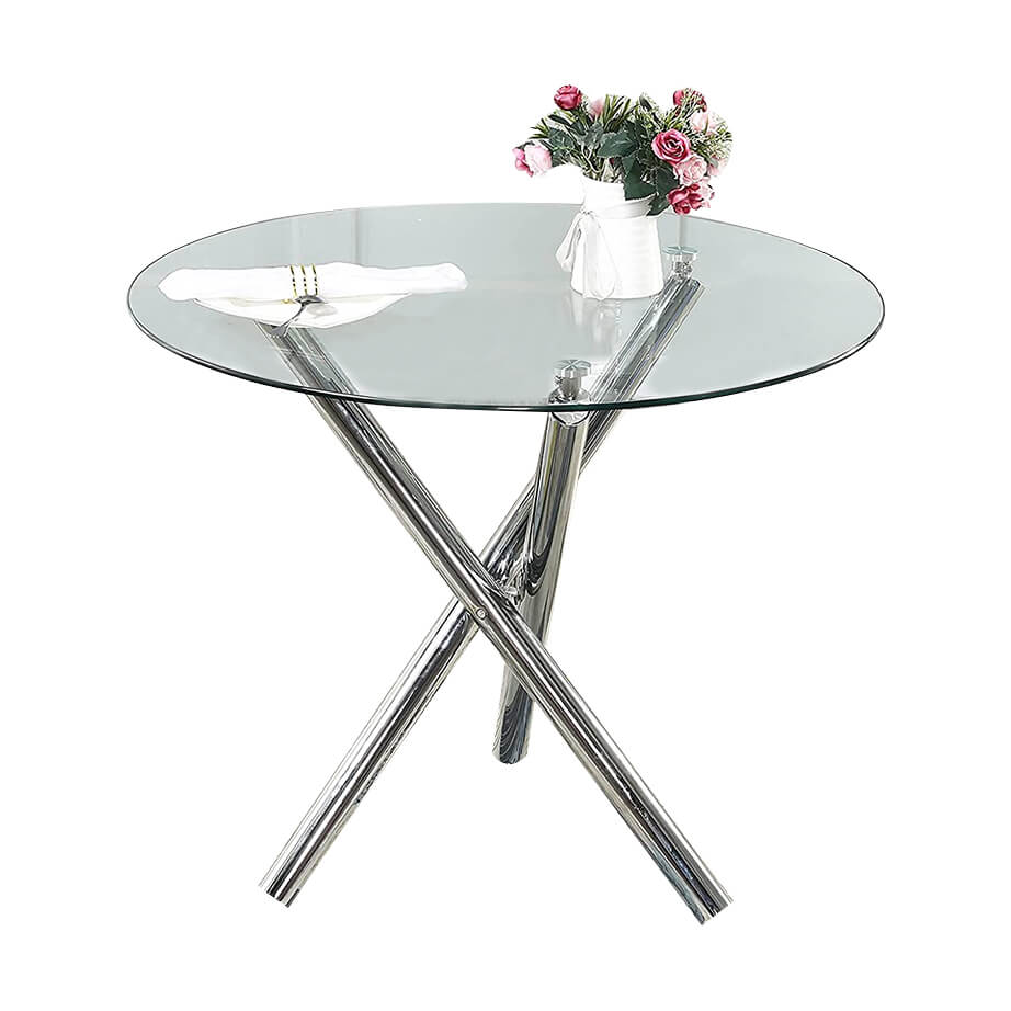 Table à manger avec plateau en verre