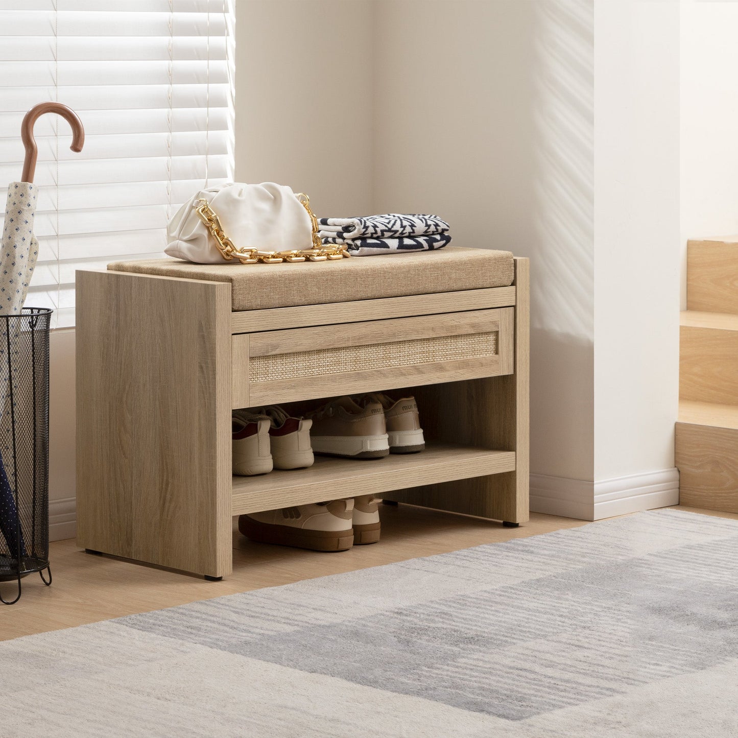 Banc à chaussures Savanna avec rangement