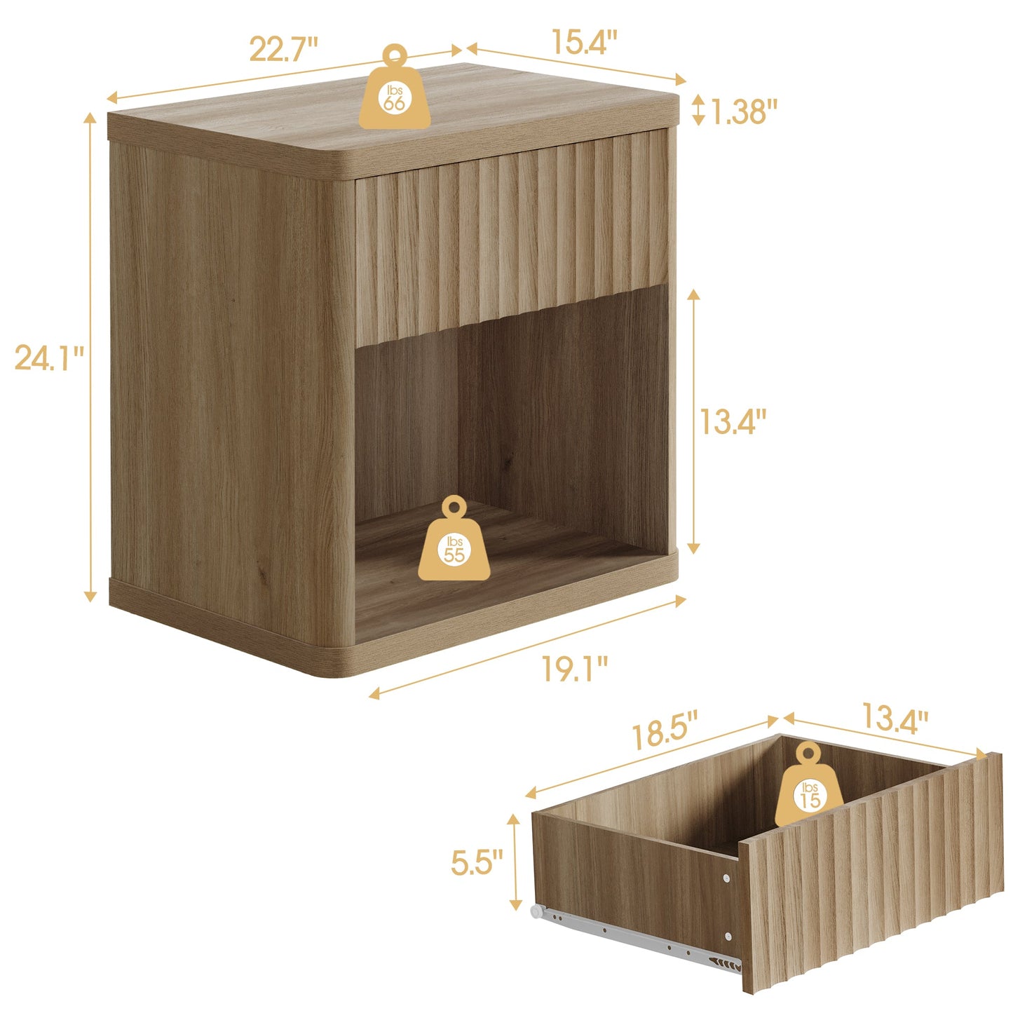 Table de chevet Cas avec rangement