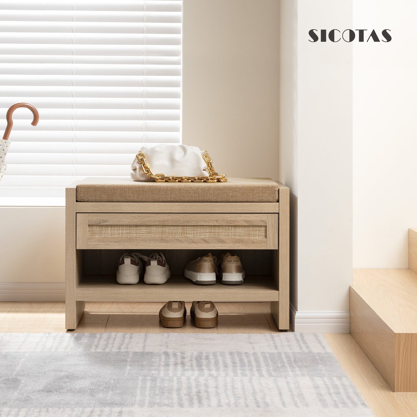 Banc à chaussures Savanna avec rangement