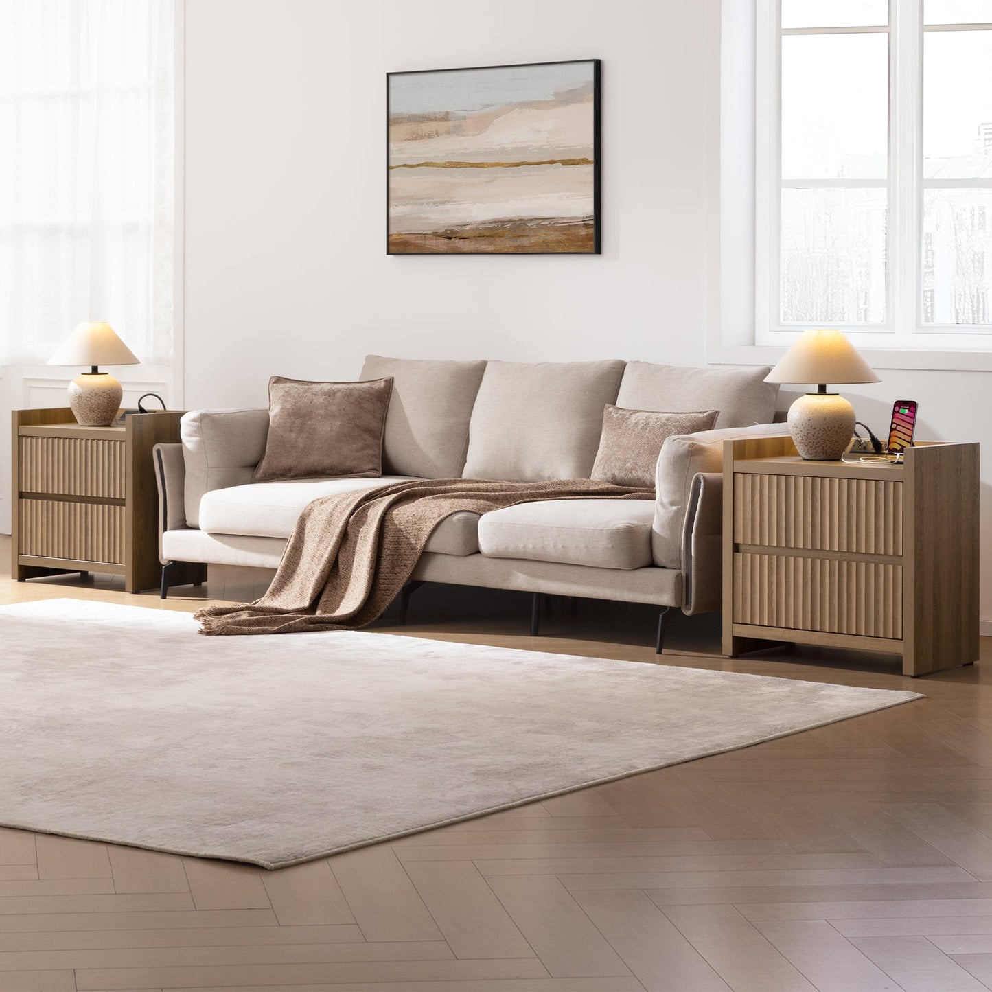 Tables d'appoint Prelude, 2 tiroirs