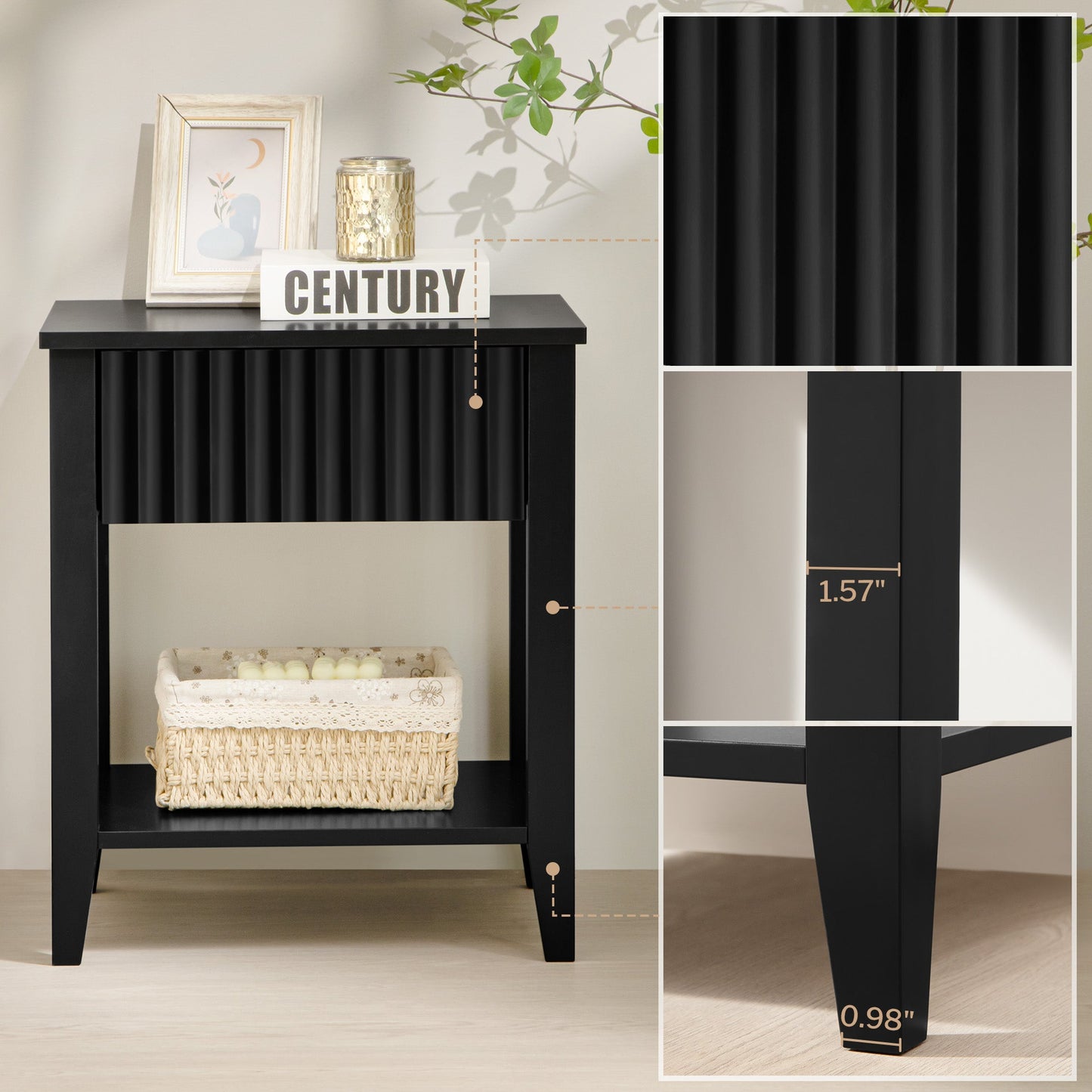 Table de chevet blanche Opus