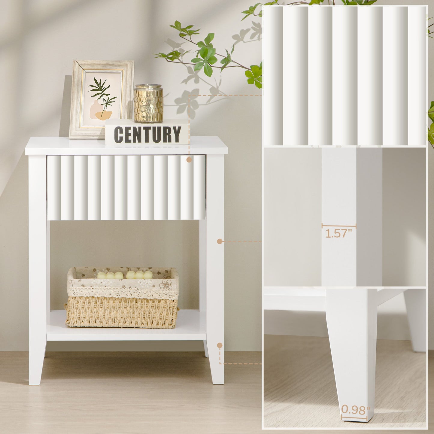 Table de chevet blanche Opus