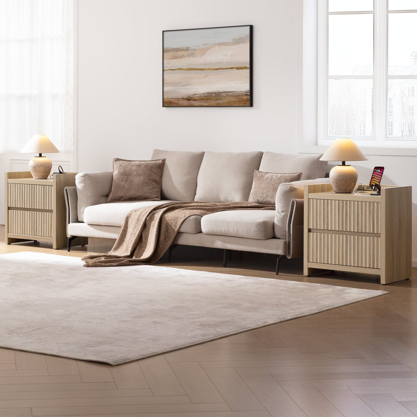 Tables d'appoint Prelude, 2 tiroirs