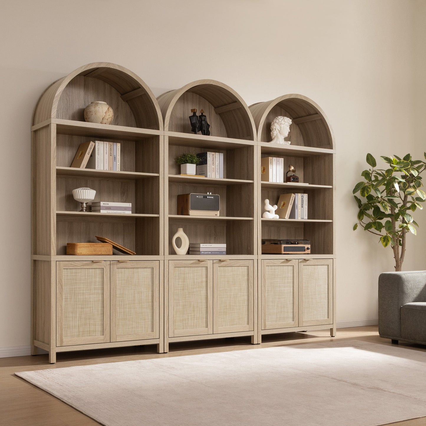 Bibliothèque arquée Savanna avec portes