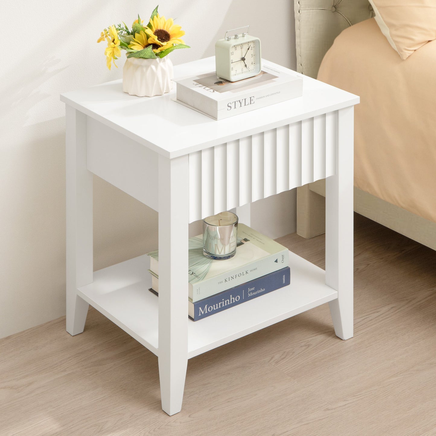 Table de chevet blanche Opus