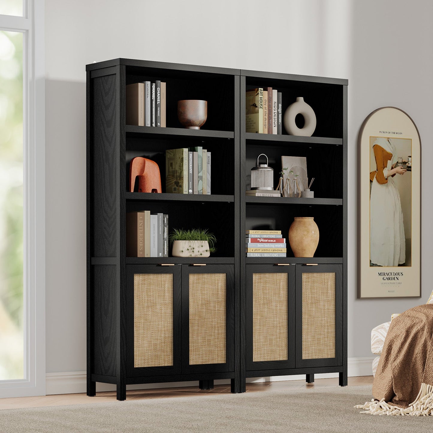 Bibliothèque noire haute Savanna de 70,9 po