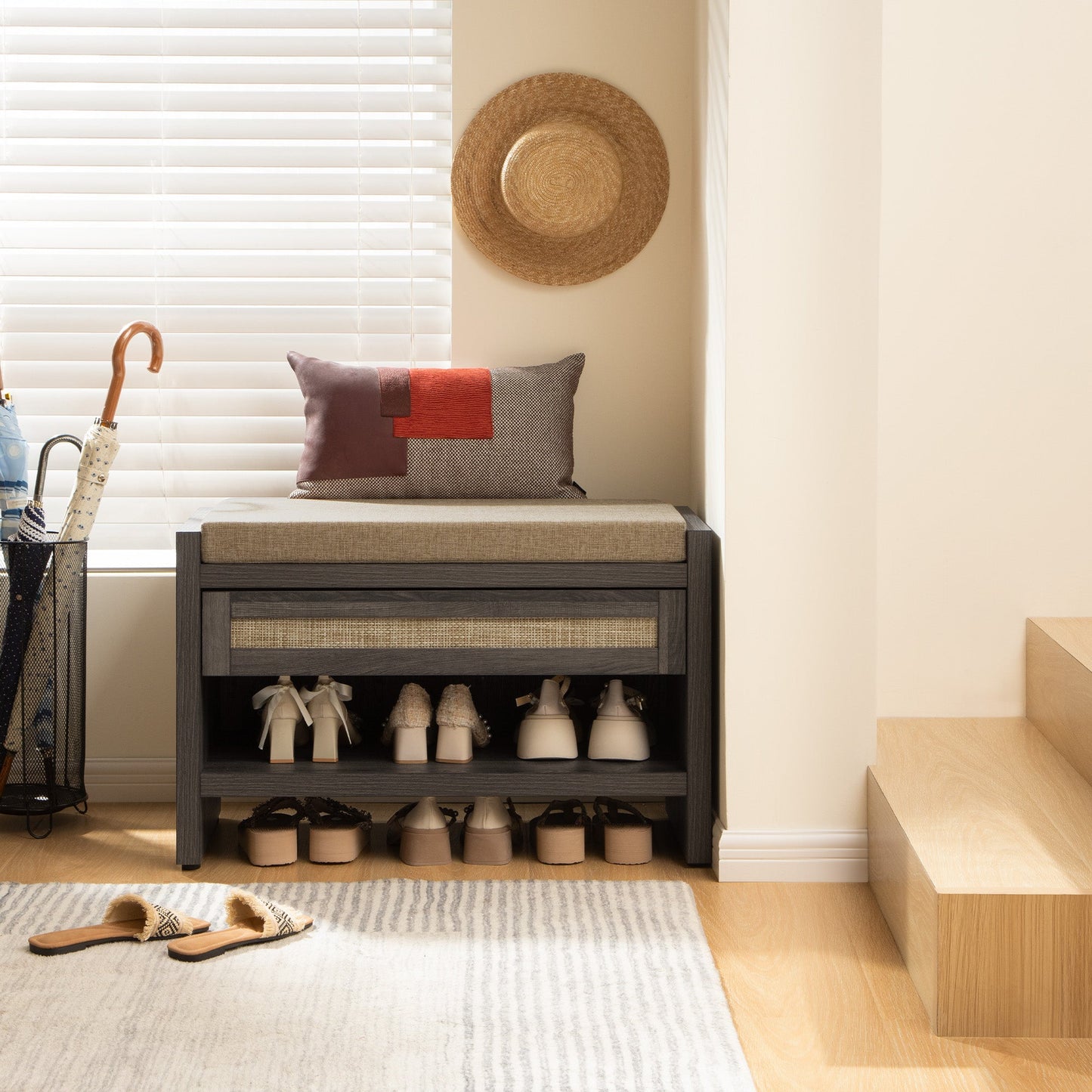 Banc à chaussures Savanna avec rangement