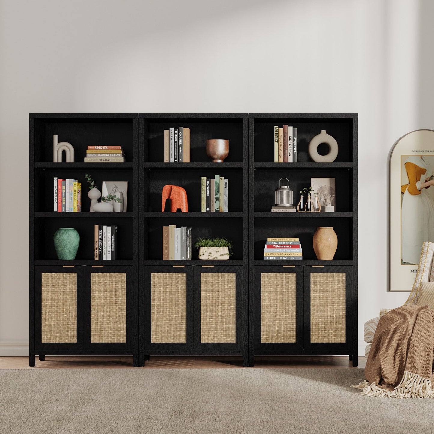 Bibliothèque noire haute Savanna de 70,9 po