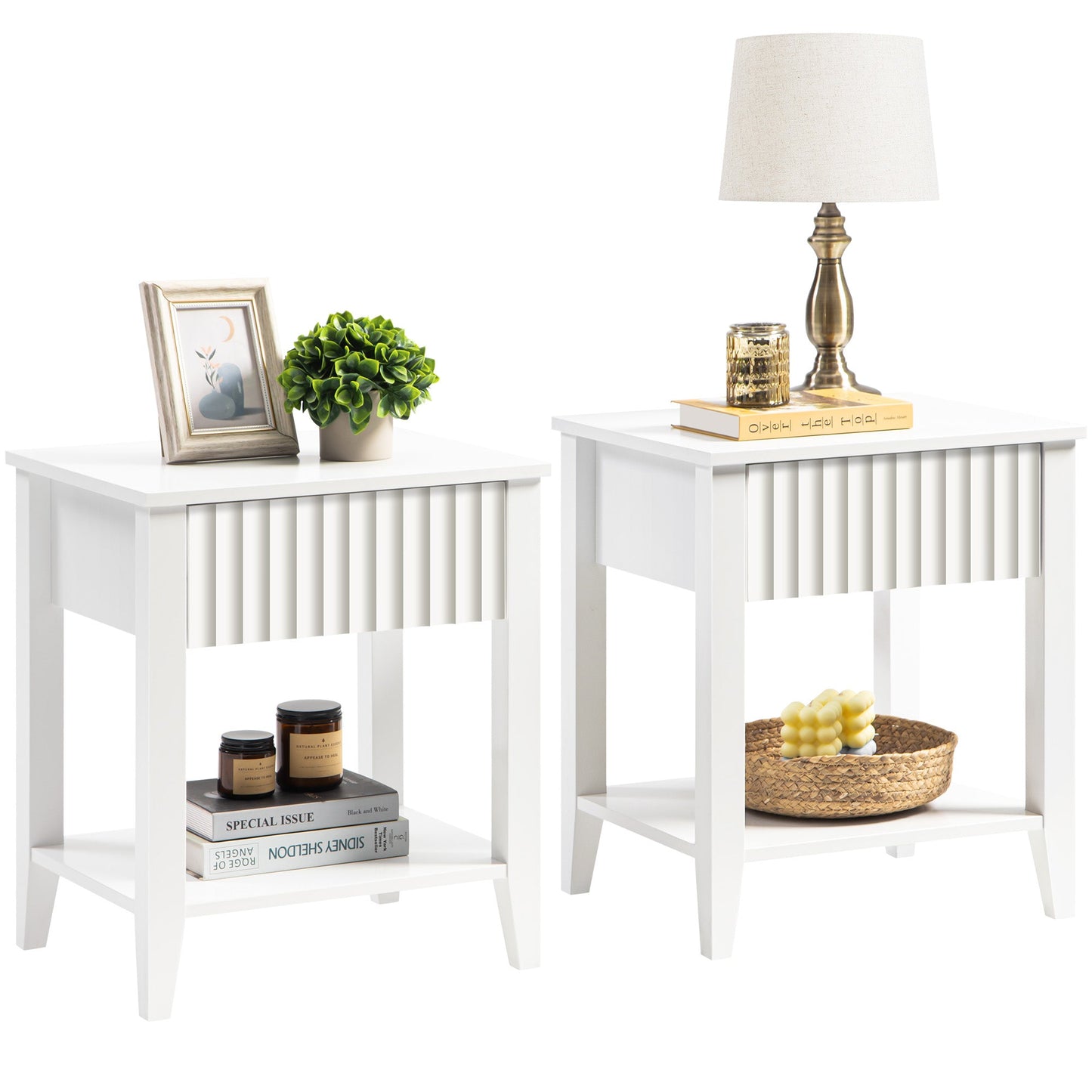 Table de chevet blanche Opus