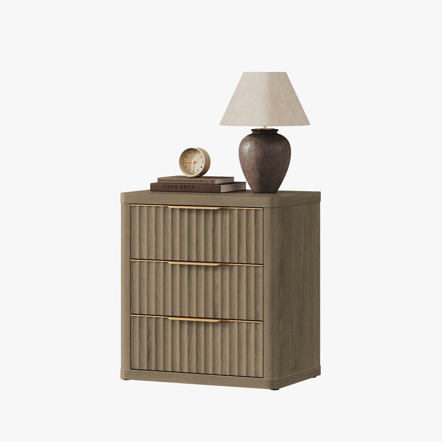 Commode Cas 3 tiroirs, poignée dorée