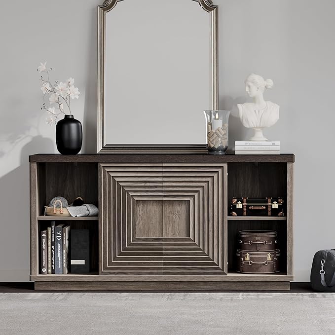 Meuble TV Stria 58,2 pouces, porte coulissante