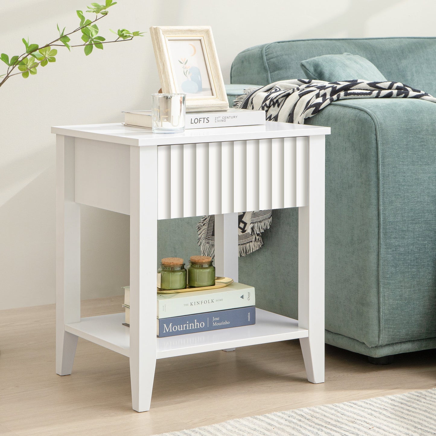 Table de chevet blanche Opus