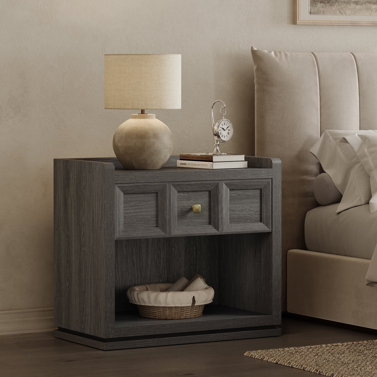 Table de chevet Helio, 26 pouces de large
