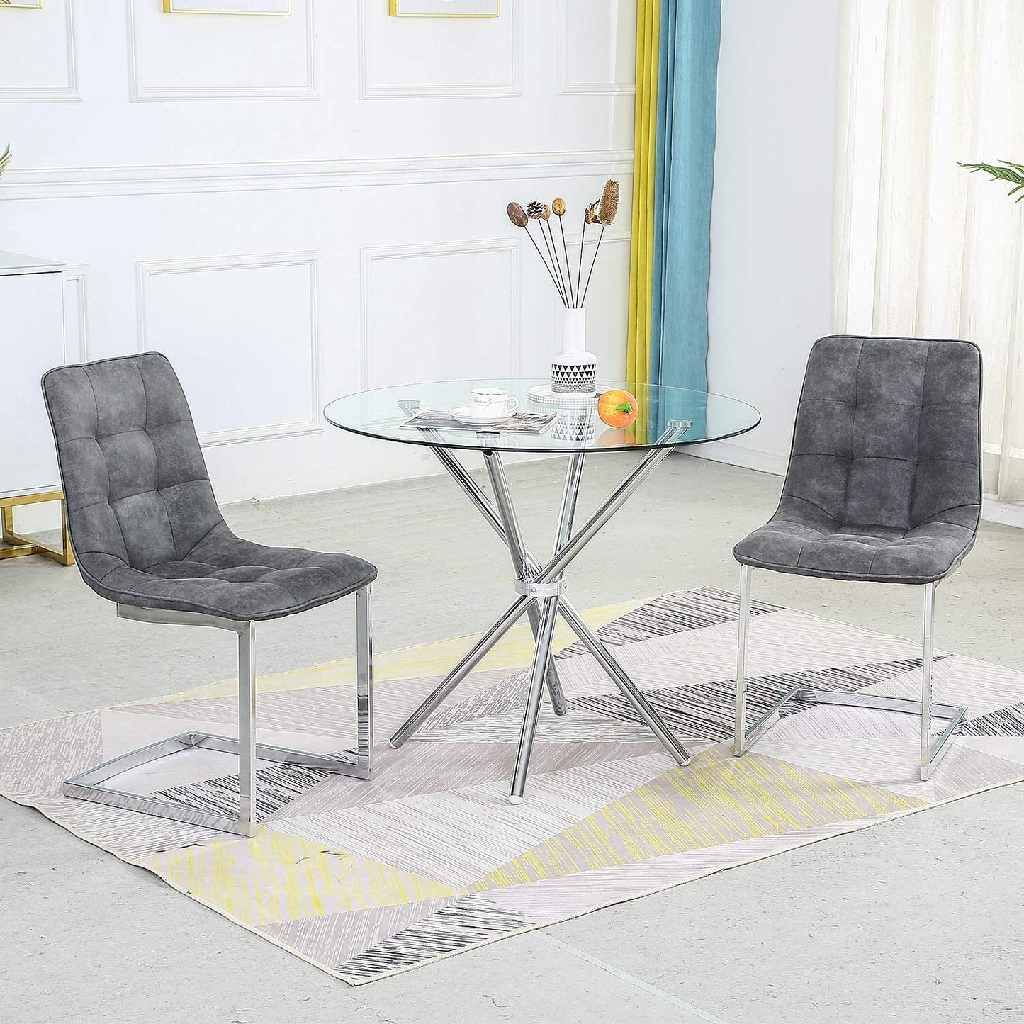 Ensemble de 2 chaises de salle à manger à dossier souple