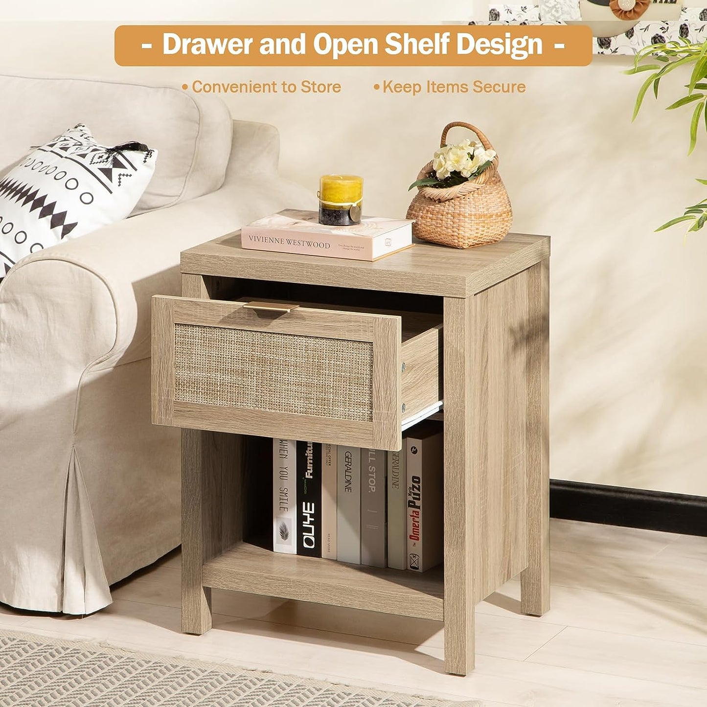 Ensemble table de chevet et commode à 6 tiroirs Savanna