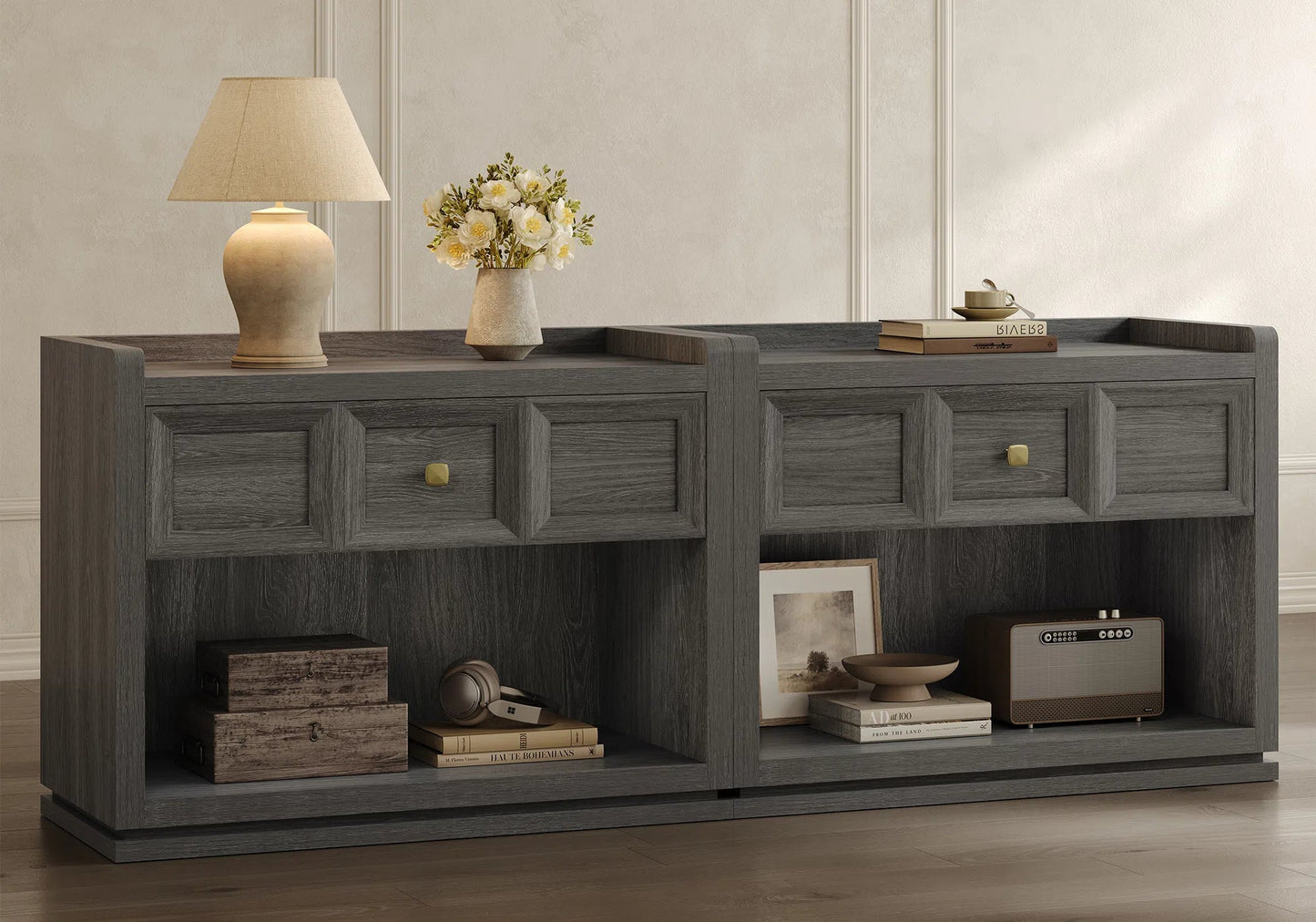Table de chevet Helio, 31 pouces de large