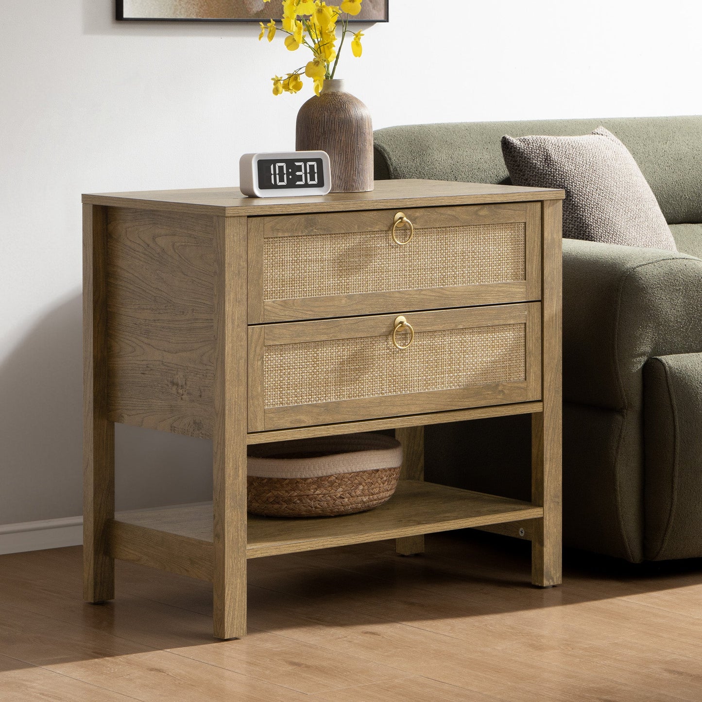 Grande table de chevet Terra, hauteur 25,6 pouces