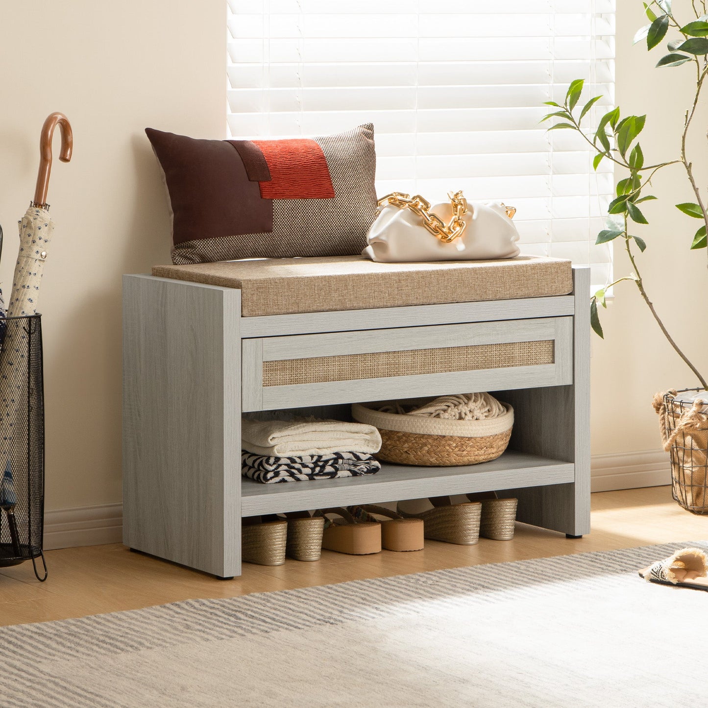 Banc à chaussures Savanna avec rangement