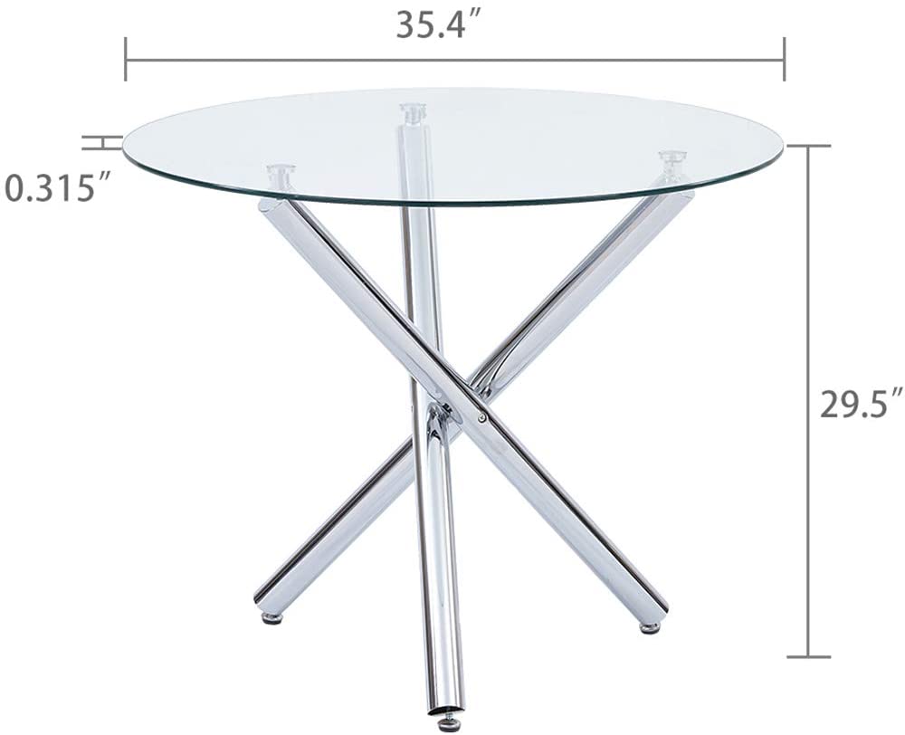 Table à manger avec plateau en verre