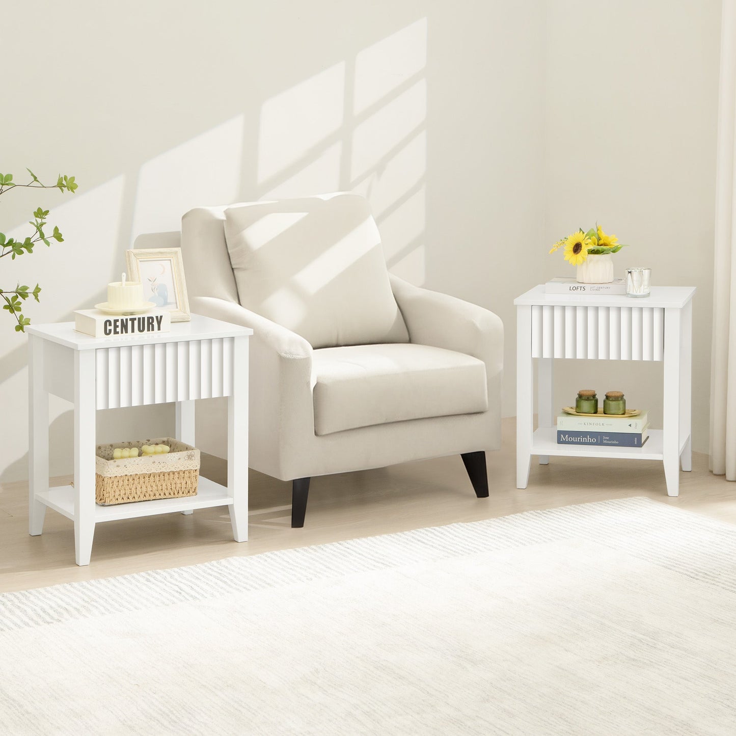 Table de chevet blanche Opus