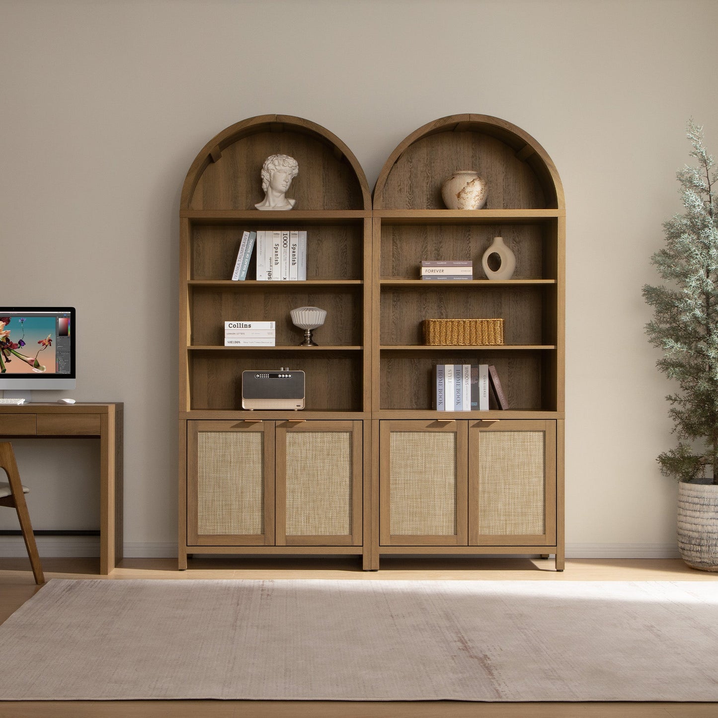 Bibliothèque arquée Savanna avec portes