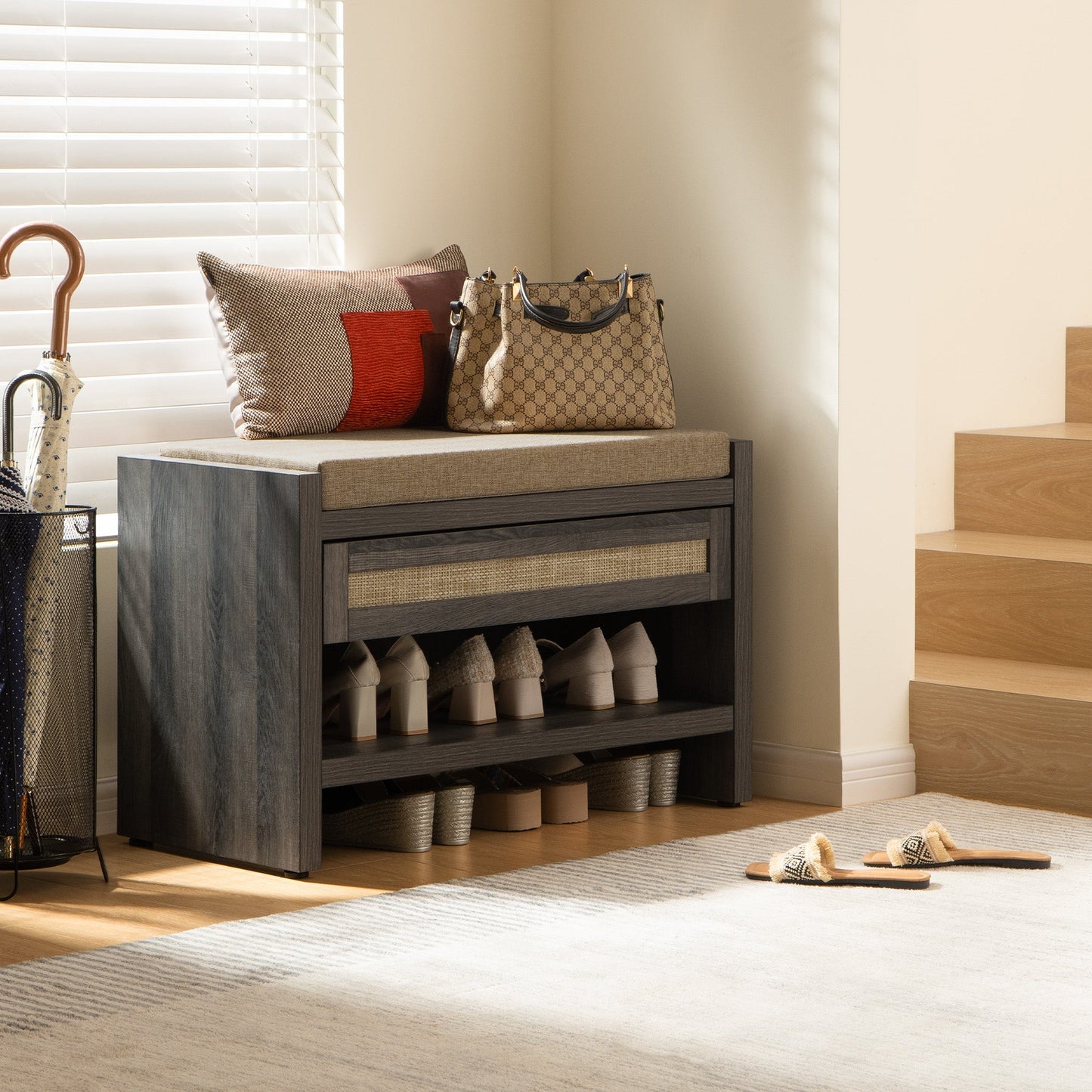 Banc à chaussures Savanna avec rangement