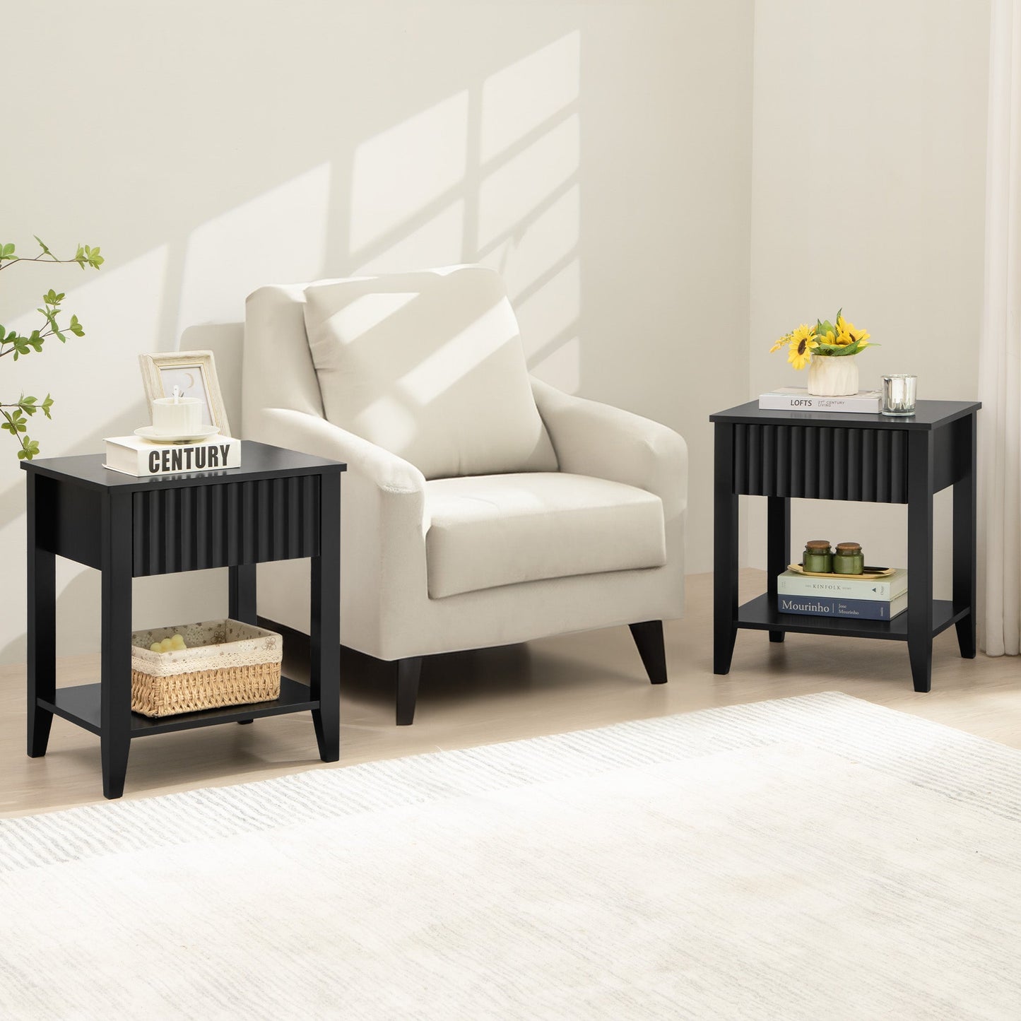 Table de chevet blanche Opus