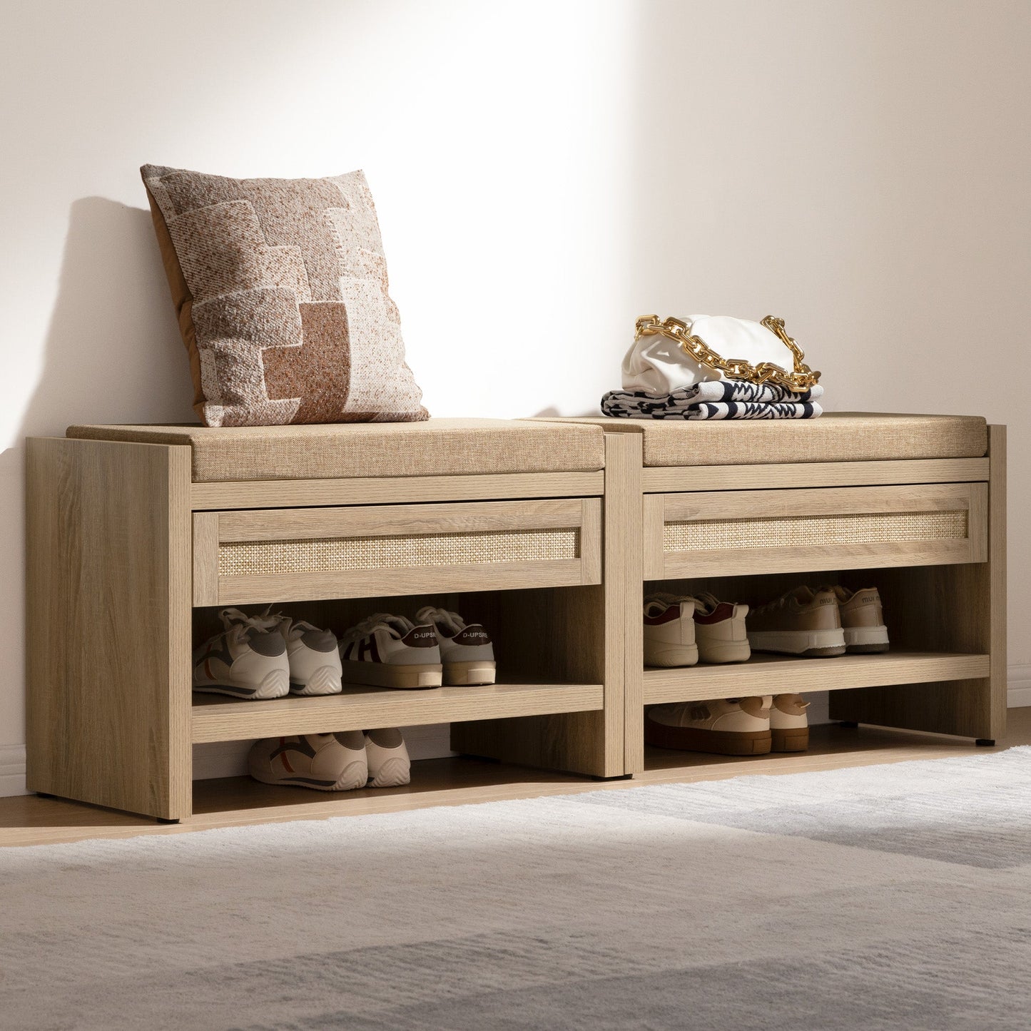 Banc à chaussures Savanna avec rangement