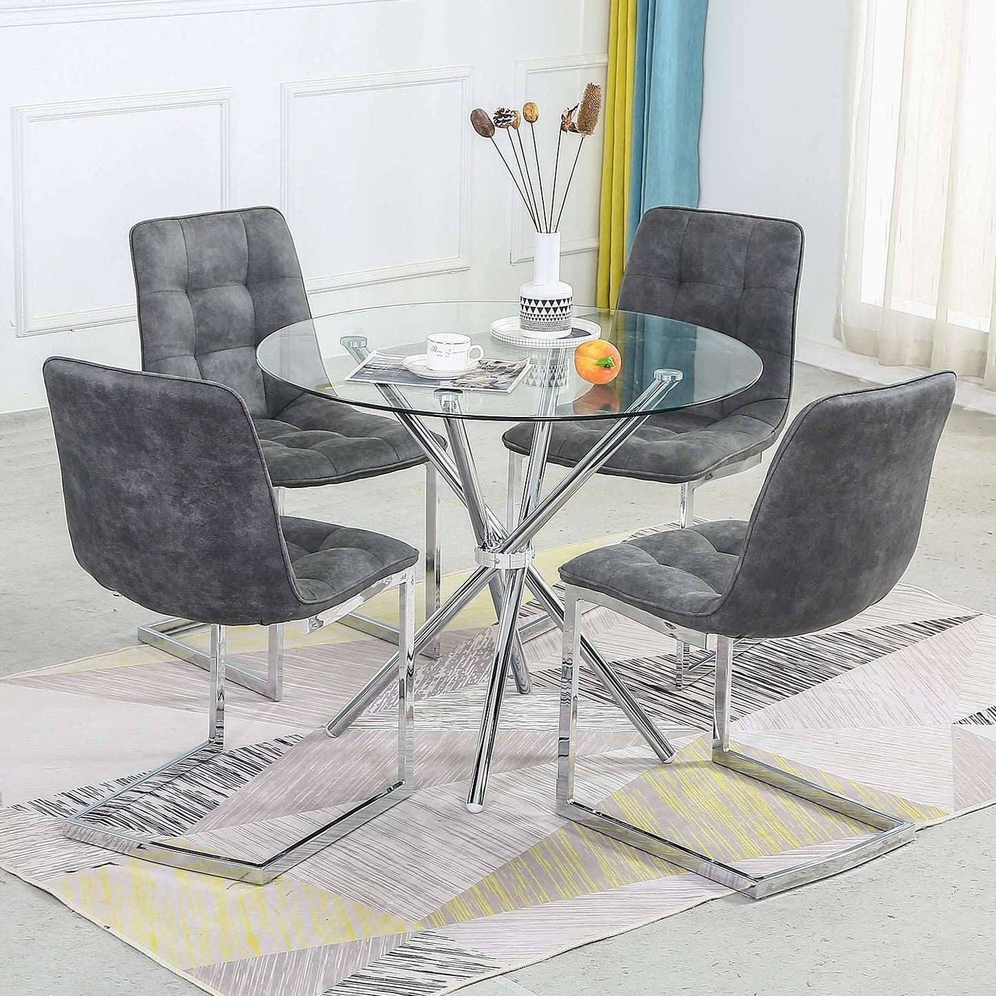 Ensemble de 2 chaises de salle à manger à dossier souple