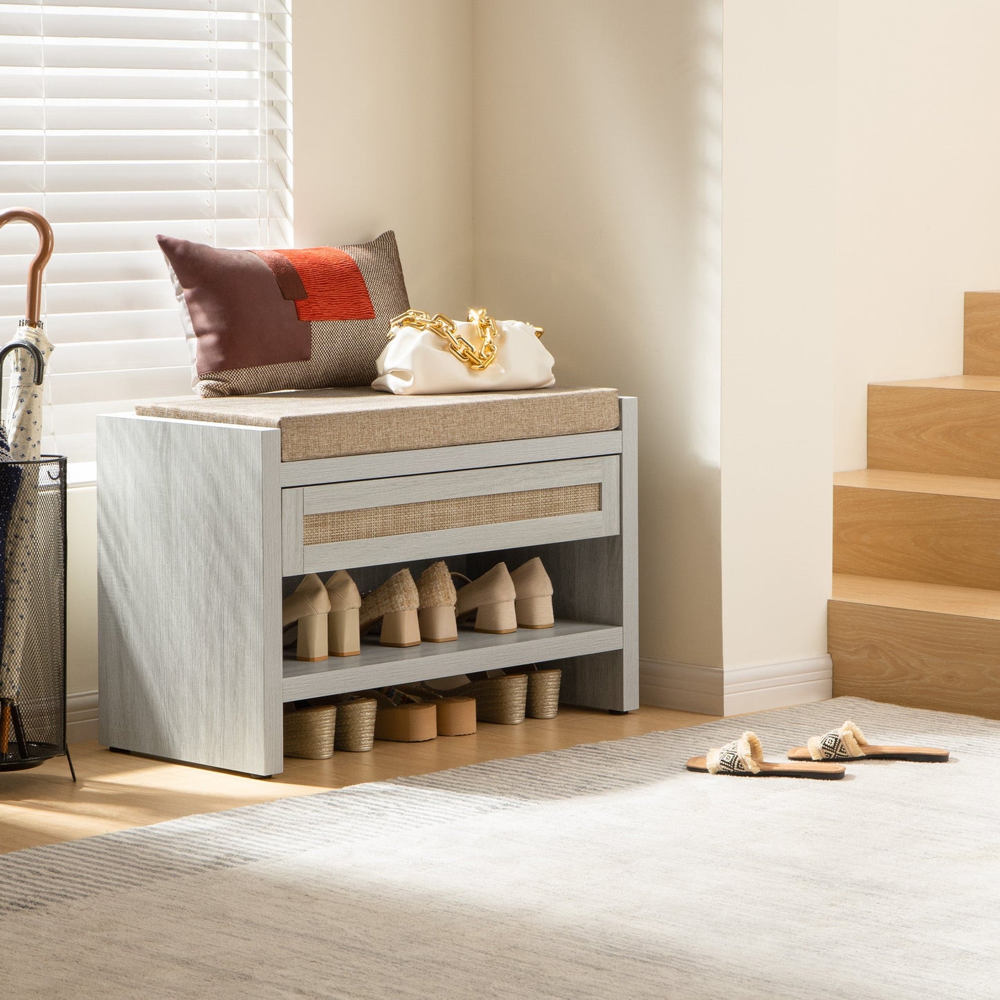 Banc à chaussures Savanna avec rangement