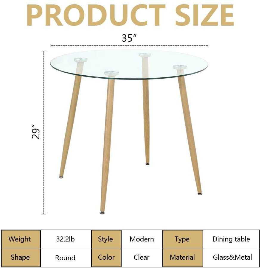 Ensemble de salle à manger 5 pièces - Table de cuisine avec 4 chaises gris clair