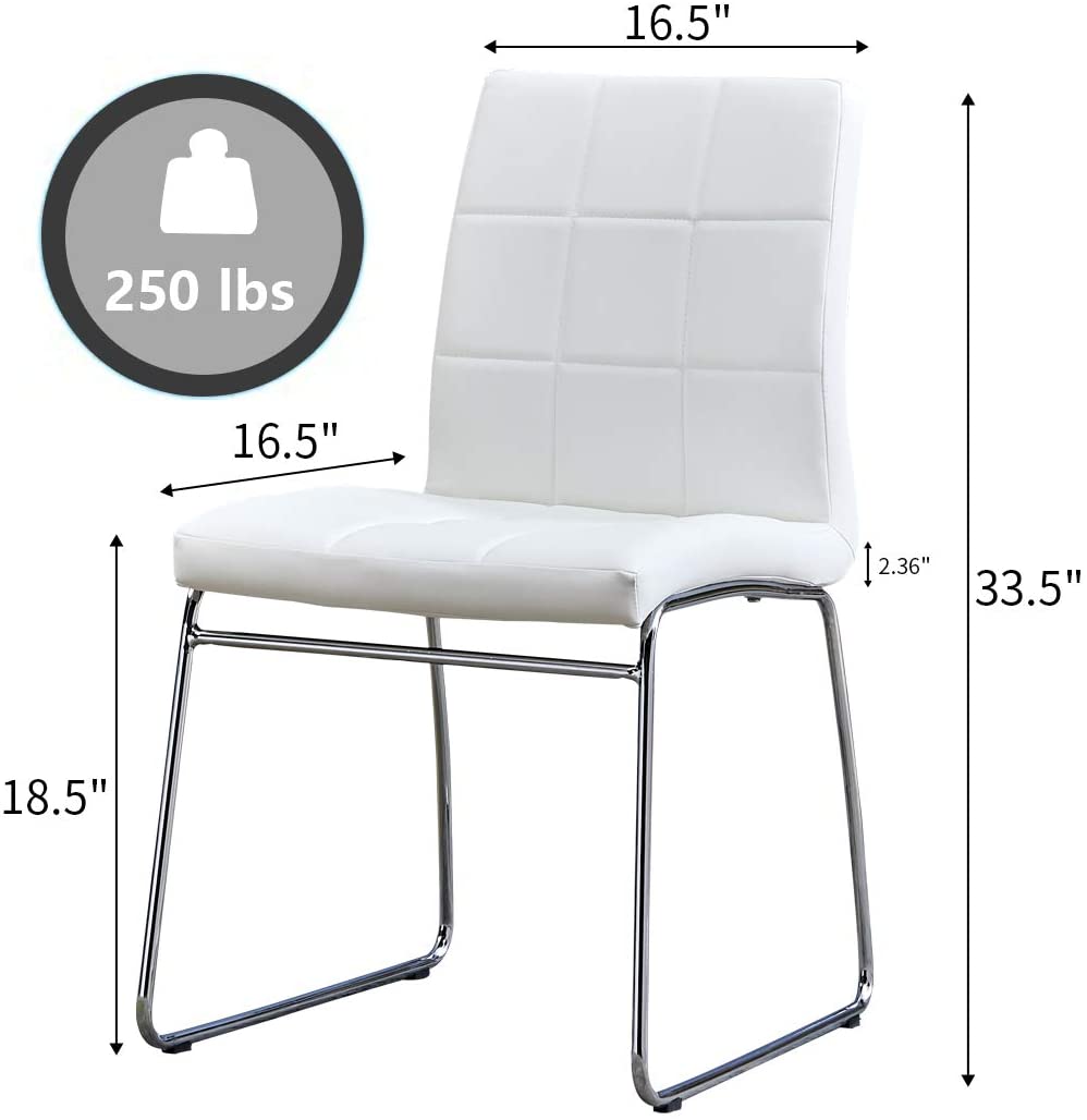 Ensembles de tables à manger 3/5 - Table ronde en verre avec 2/4 chaises