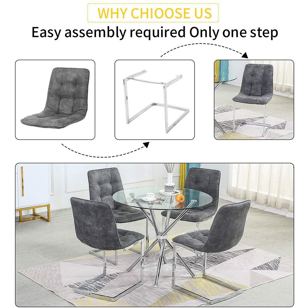 Ensemble de 2 chaises de salle à manger à dossier souple