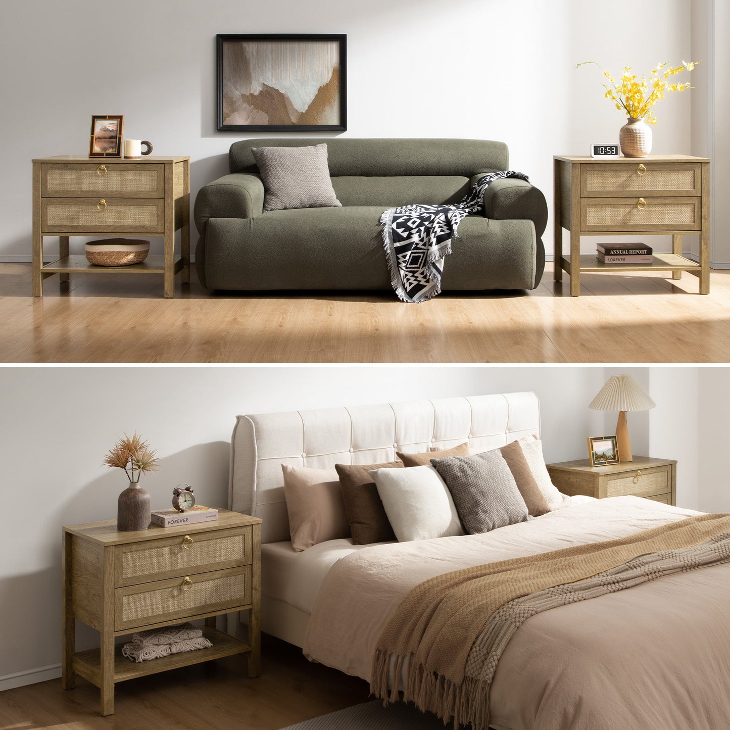 Grande table de chevet Terra, hauteur 25,6 pouces