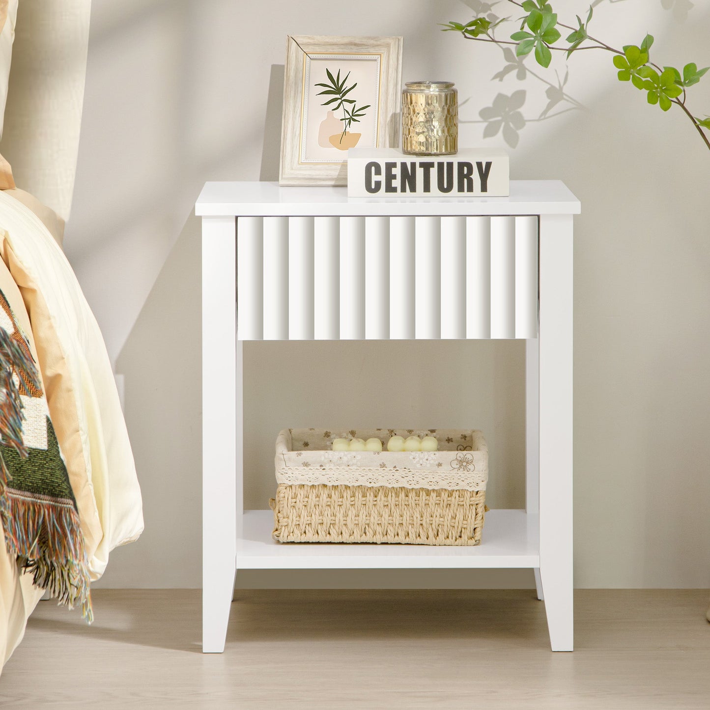 Table de chevet blanche Opus