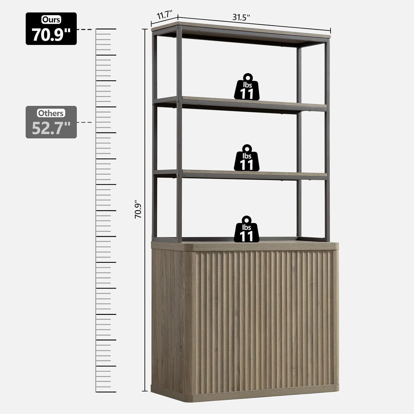 Bibliothèque Cas avec rangement