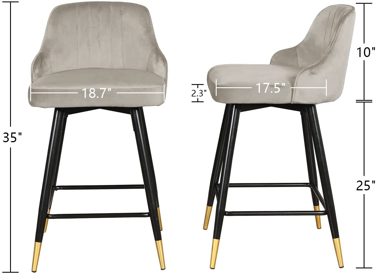 Ensemble de 2 tabourets de bar pivotants