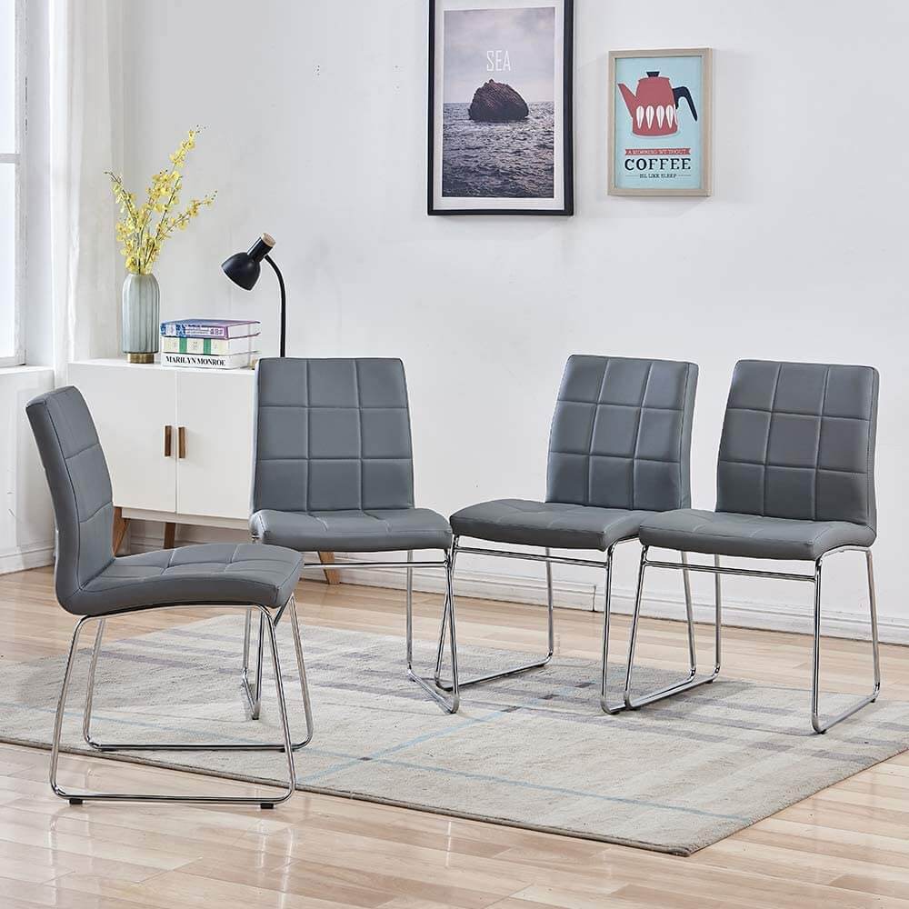 Ensemble de table à manger 5 pièces : table ronde avec 4 chaises de bureau