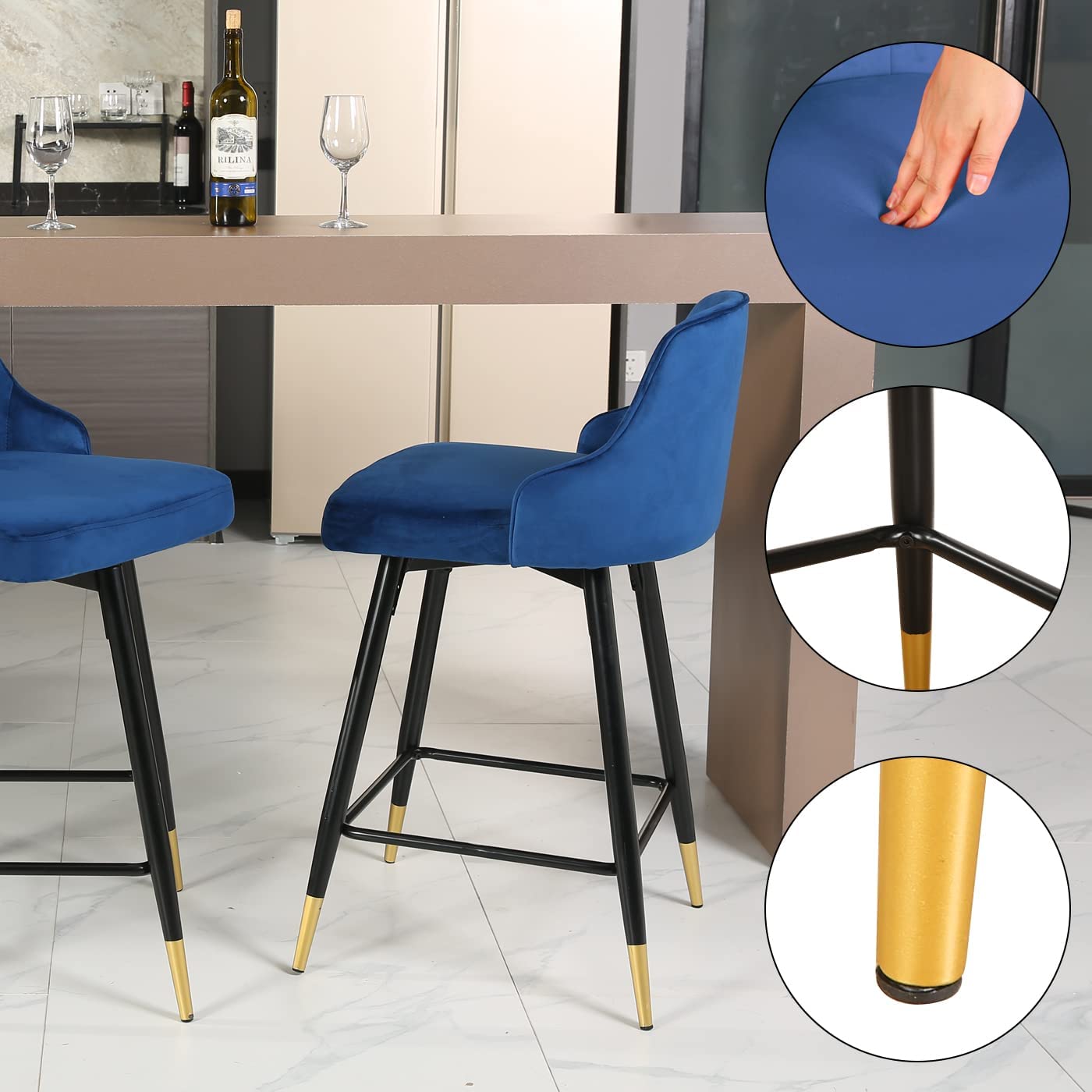 Ensemble de 2 tabourets de bar pivotants