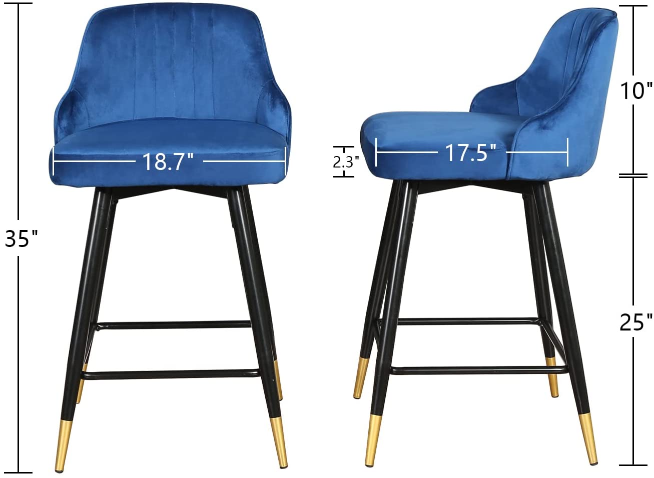 Ensemble de 2 tabourets de bar pivotants