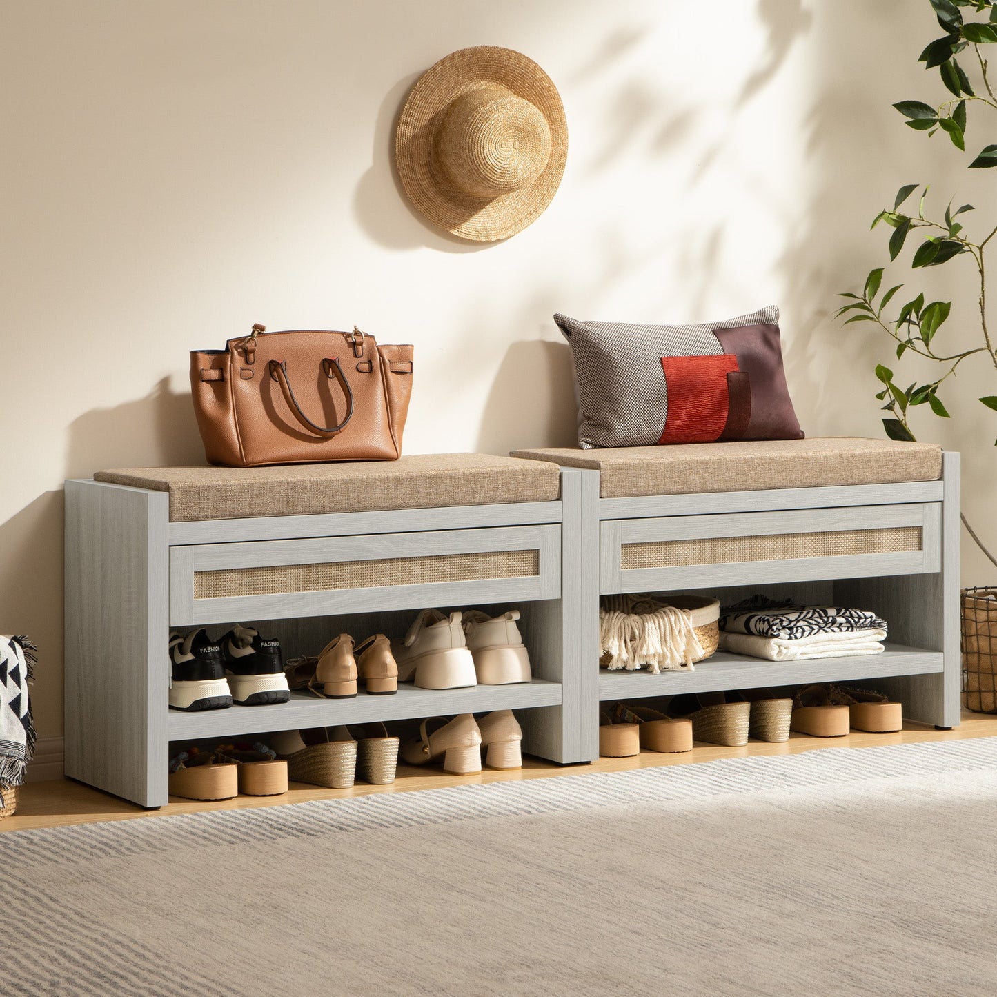 Banc à chaussures Savanna avec rangement