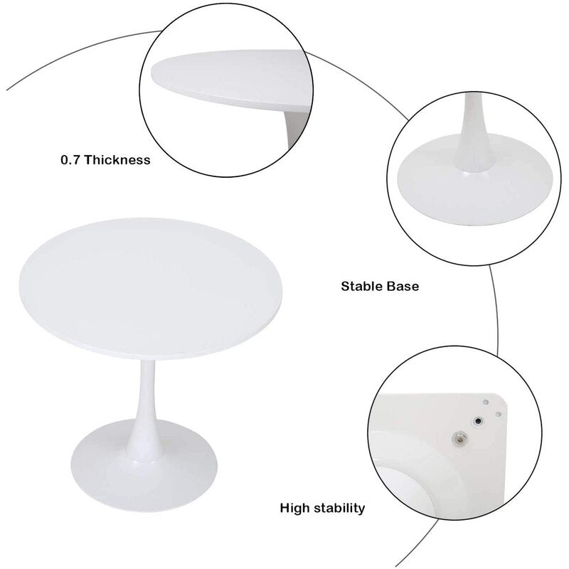 Table de salle à manger tulipe blanche de 31,5 po