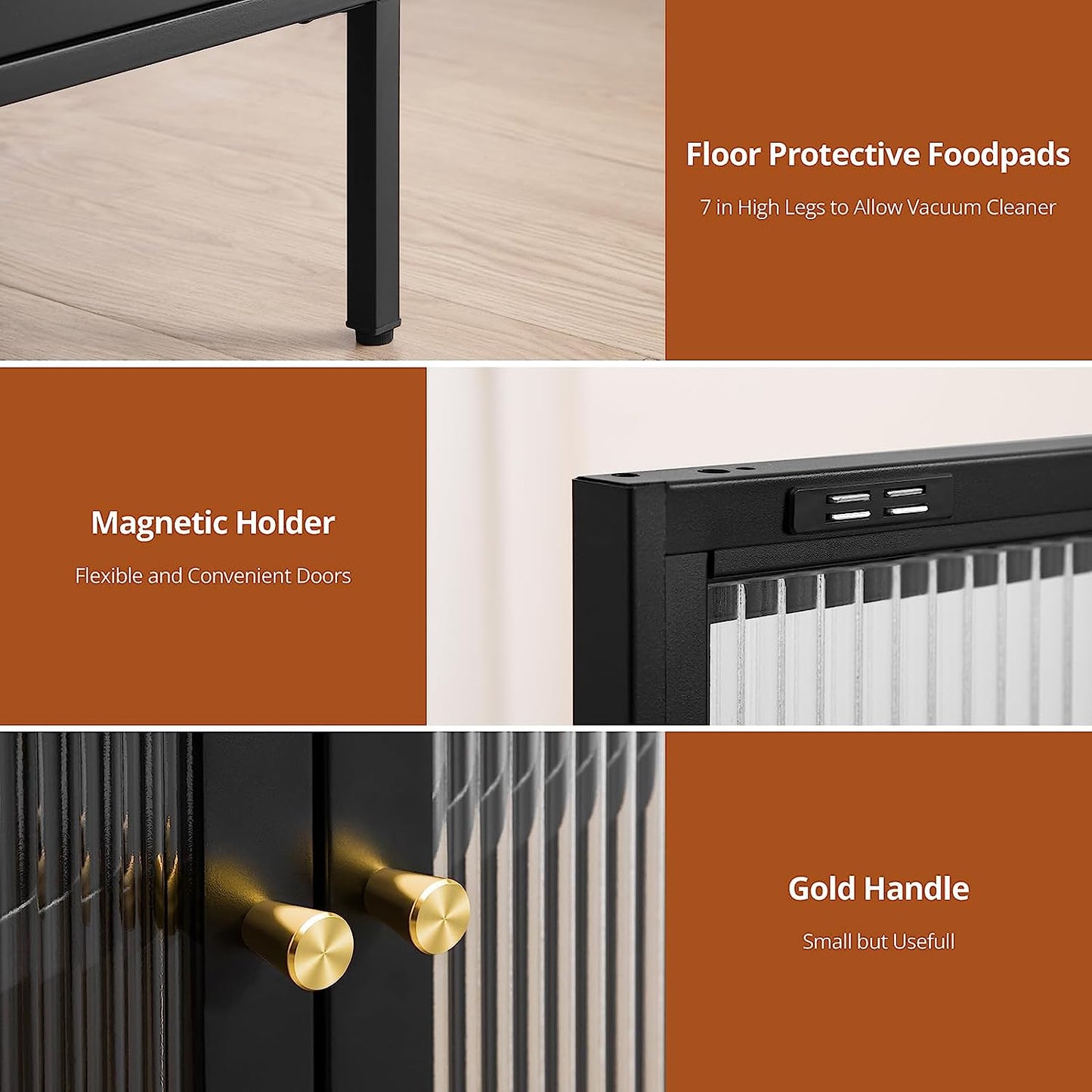 Buffet de rangement avec porte en verre mat