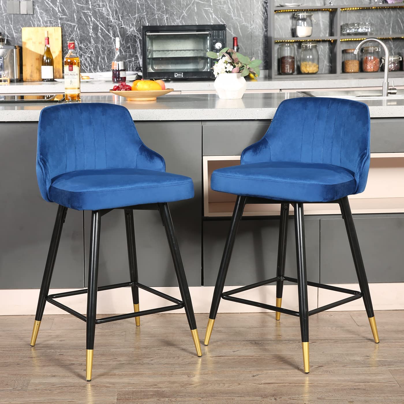Ensemble de 2 tabourets de bar pivotants