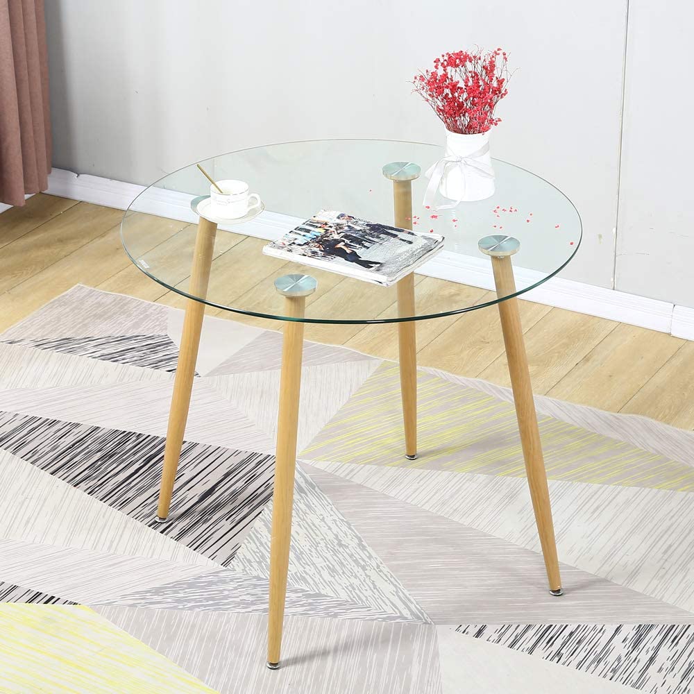 Ensemble de salle à manger 5 pièces - Table de cuisine avec 4 chaises gris clair
