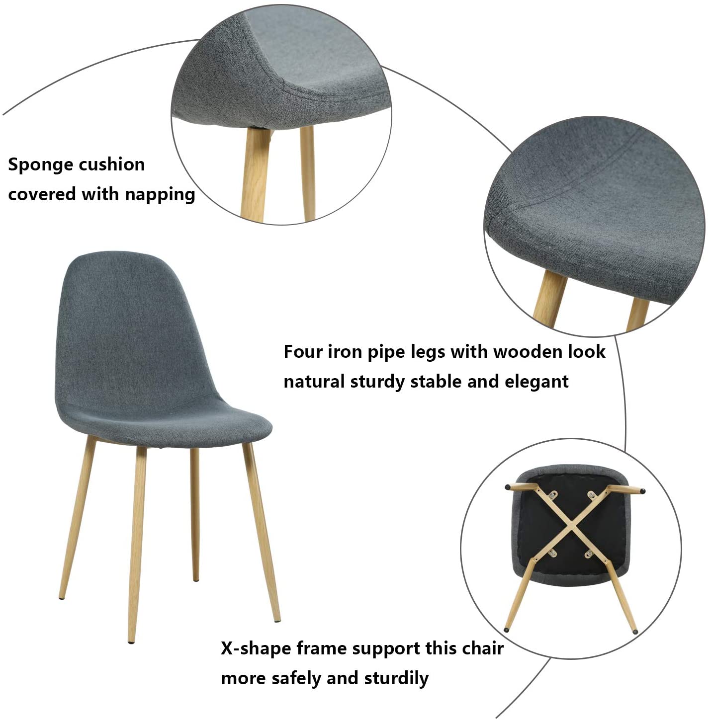 Ensemble de table à manger 5 pièces : table de cuisine et 4 chaises de maison