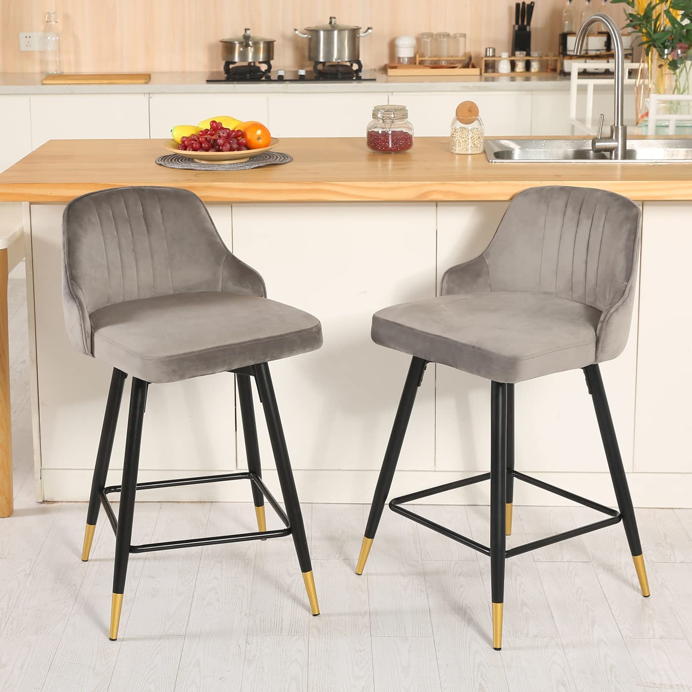 Ensemble de 2 tabourets de bar pivotants